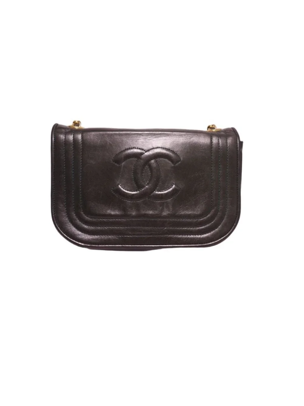 Chanel CC Logo Lambskin Chain Shoulder